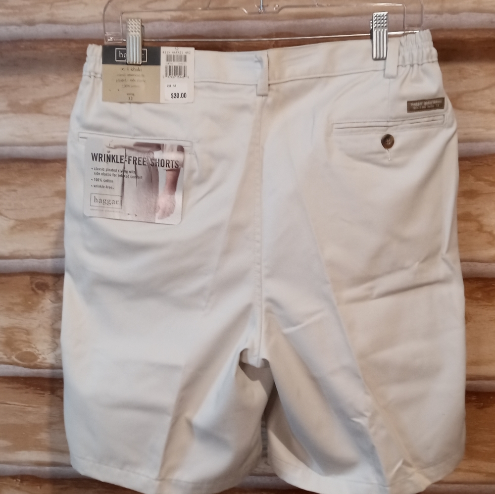 Haggar dress twill khaki shorts NWT - Picture 2 of 7